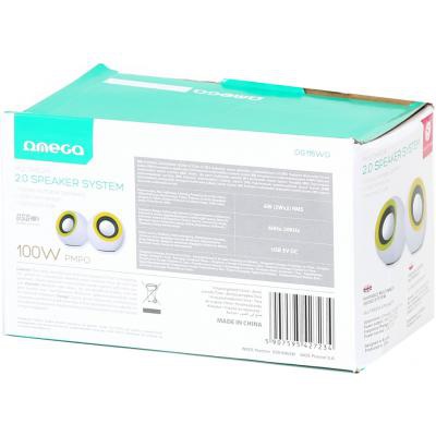 Акустическая система OMEGA OG-116B white green 2x3W RMS USB (OG116BWG/OG116WG)