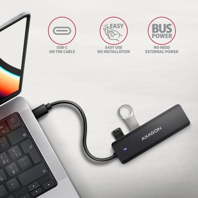Концентратор AXAGON USB-C to 4xUSB 3.0 black (HUE-C1C)