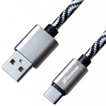 Дата кабель Grand-X USB - Type C, Cu, 1.5A, White/Black, 1m (FC05WB)