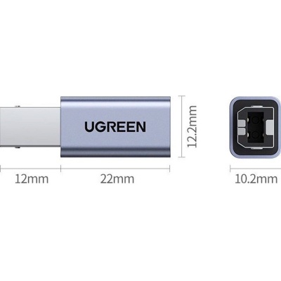 Перехідник USB-C F to USB 2.0 BM US382 gray UGREEN (20120)