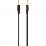 Кабель мультимедийный jack 3.5mm - M/M, portable, 1m, black/gold Belkin (F3Y117BT1M)