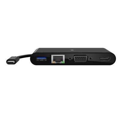 Перехідник Belkin USB-C to Ethernet, HDMI, VGA, USB-A, black (AVC005BTBK)