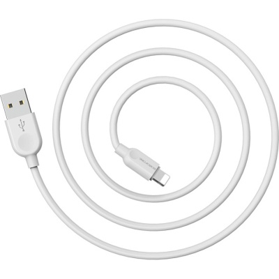 Дата кабель USB 2.0 AM to Lightning 1.0m 2.4A white BOROFONE (6957531089971)