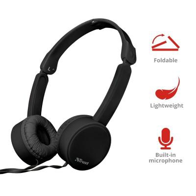 Наушники Trust Nano On-Ear Mic Black (23104)