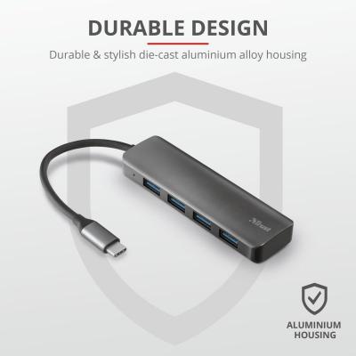 Концентратор Trust Halyx USB-C to 4-Port USB-A 3.2 ALUMINIUM (23328_TRUST)