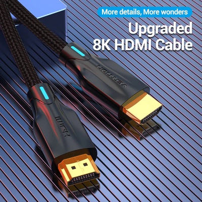 Кабель мультимедійний HDMI M to HDMI M 3.0m 8K cotton braided black Vention (AAUBI)