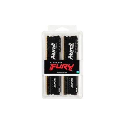 Модуль пам'яті для комп'ютера DDR4 64GB (2x32GB) 3200 MHz Fury Beast Black Kingston Fury (ex.HyperX) (KF432C16BBK2/64)