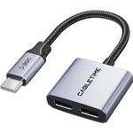 Перехідник USB-C M to USB-C F Audio + USB-C F PD60W Cabletime (CA915781)