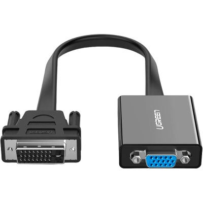 Перехідник DVI 24+1 M to VGA F active black UGREEN (40259)