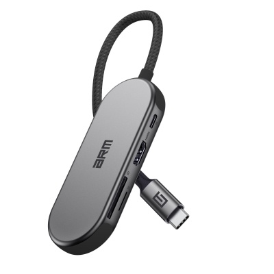Концентратор Armorstandart USB-C to HDMI 4K, RJ45, PD, 2USB, SD, microSD Grey (ARM69365)