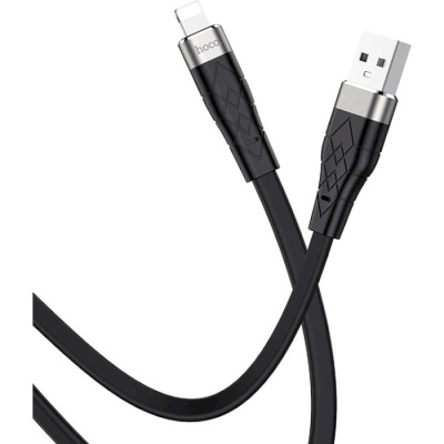 Дата кабель USB 2.0 AM to Lightning 1.0m 2.4A silicone X53 black HOCO (6931474738059)