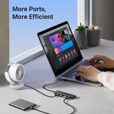 Концентратор Ugreen USB 3.0 to 4хUSB 3.0 0.15m Space Gray CM219 (25851)