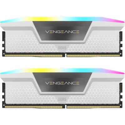 Модуль пам'яті для комп'ютера DDR5 64GB (2x32GB) 6000 MHz XMP 3.0 Vengeance RGB White Corsair (CMH64GX5M2B6000C40W)