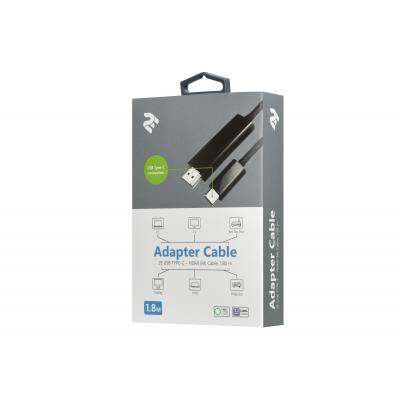 Кабель мультимедійний USB Type-C to HDMI 1.8m 2E (2E-W1706)