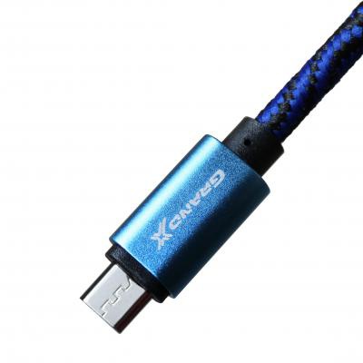 Дата кабель Grand-X USB - micro USB, Cu, 1.5A, Blue/Black, 1m (FM05BLB)