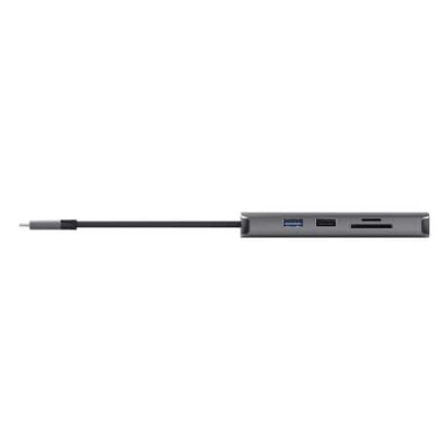 Концентратор Trust USB-C 8-in1 1xUSB-А 3.2/USB-A 2.0/2xUSB-С/HDMI/Ehernet/SD/microSD aluminium 0.15m grey (25672_TRUST)