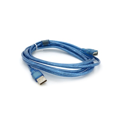 Дата кабель USB 2.0 AM/AF 3.0m ferrite transparent blue Voltronic (YT-AM/AF-3.0TBL)