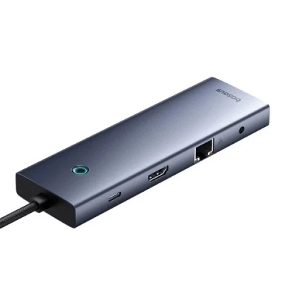 Концентратор Baseus USB-C 10-in-1 HDMI 4K60Hz + VGA + 3xUSB 3.0 + PD + RJ45 1000Mbps + SD/TF + 3.5mm gray (B0005280C811-00)