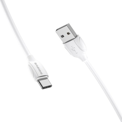 Дата кабель USB 2.0 AM to USB-C 1.0m 3A white BOROFONE (6931474701800)