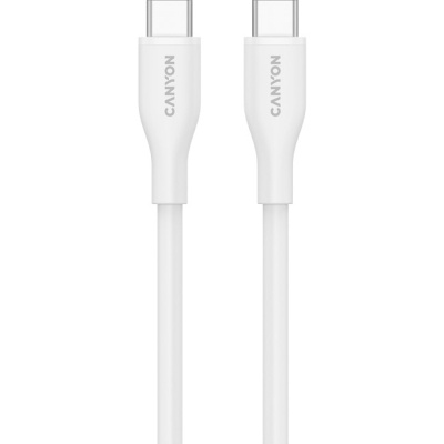 Дата кабель USB-C to USB-C 1.0m CC60SC10 60W Silicon White Canyon (CNS-CC60SC10W)