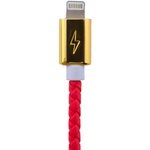 Дата кабель LogicPower USB 2.0 -> Lightning 1м R (кож. плетение) красный /Retail (5127)
