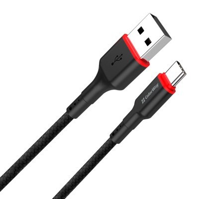 Дата кабель USB 2.0 AM to Type-C 1.0m 2.4А black ColorWay (CW-CBUC064-BK)