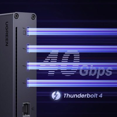 Концентратор Ugreen Thunderbolt 4 to 3xTh.4/3xUSBA 3.2/RJ45 Gigabit/140W ARevodok Max 8-in-1 U708 (25053EU)