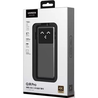 Концентратор Ugreen USB-C 7-in-1 3xUSB + 1xUSB-C + HDMI + RJ45 + PD 100W CM888 gray (45155)