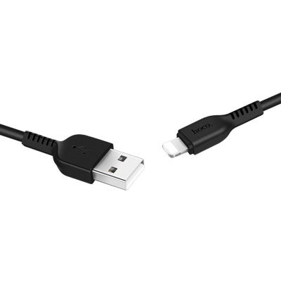 Дата кабель USB 2.0 AM to Lightning 1.0m 2.4A PVC TPE X20 black HOCO (6957531068808)