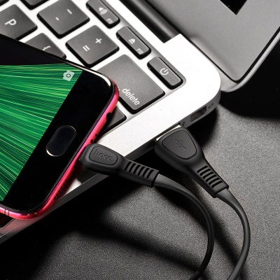 Дата кабель USB 2.0 AM to Micro 5P 1.0m 2.4A TPE X40 black HOCO (6931474711670)