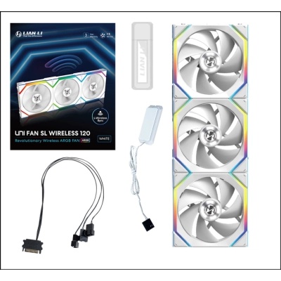 Кулер до корпусу Lian Li Uni Fan SL WIRELESS 120-3, White (G99.12SL1W3W.00)
