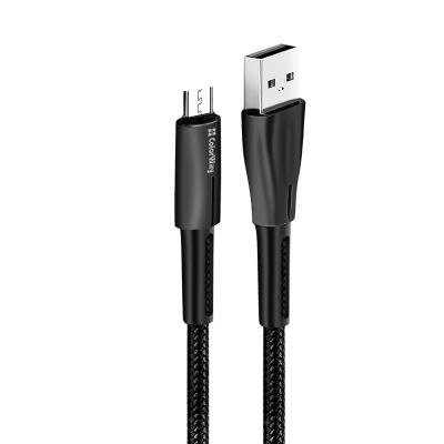 Дата кабель USB 2.0 AM to Micro 5P 1.0m zinc alloy + led black ColorWay (CW-CBUM035-BK)