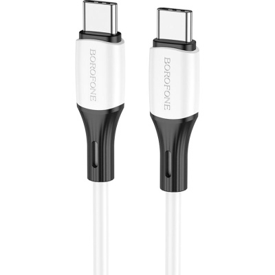 Дата кабель USB-C to USB-C 1.0m BX79 3A White BOROFONE (BX79CCW)