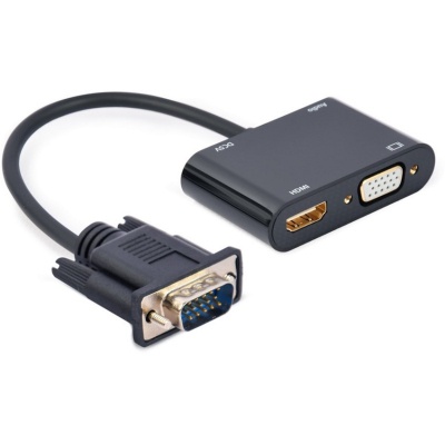 Перехідник Cablexpert VGA to HDMI/VGA+audio 3.5mm (A-VGA-HDMI-02)