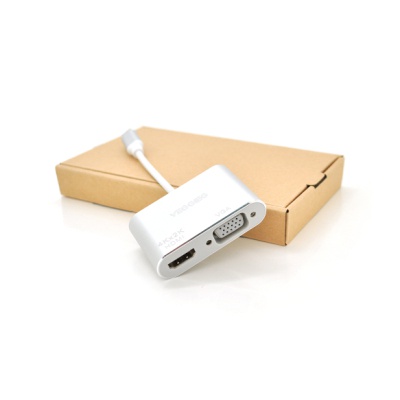 Концентратор VEGGIEG USB-C 2-in-1 HDMI + VGA 0.1m silver (TC02)