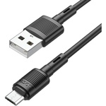Дата кабель USB 2.0 AM to Micro 5P 1.0m 2.4A PVC X83 black HOCO (6931474770882)