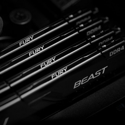 Модуль пам'яті для комп'ютера DDR4 32GB (2x16GB) 2666 MHz FURY Beast Black Kingston Fury (ex.HyperX) (KF426C16BBK2/32)