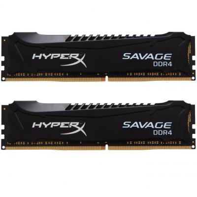 Модуль памяти для компьютера DDR4 8GB (2x4GB) 2666 MHz Savage Blak Kingston (HX426C13SB2K2/8)