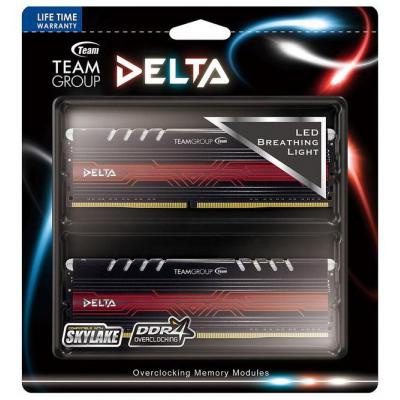Модуль памяти для компьютера DDR4 16GB (2x8GB) 3000 MHz Delta Blue LED Team (TDTBD416G3000HC16CDC01)