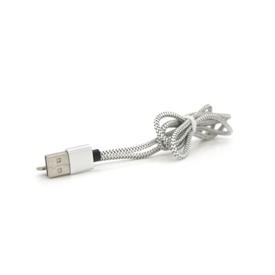 Дата кабель USB 2.0 to Lightning 1.0m 2A magnetic nylon silver PiPo (18168)