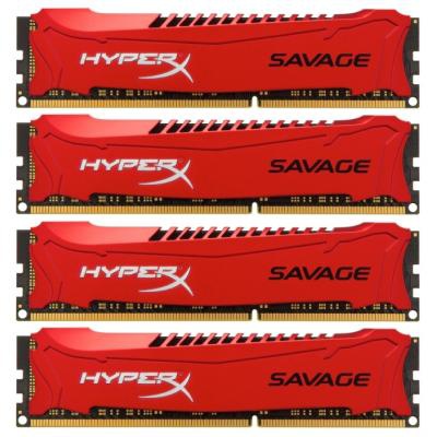 Модуль памяти DDR3 32GB (4x8GB) 1866 MHz Savage Red Kingston (HX318C9SRK4/32)