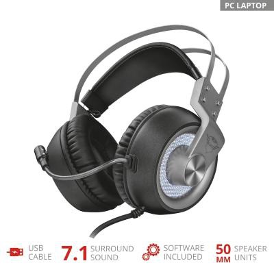 Наушники Trust GXT 435 Ironn 7.1 USB METAL (23211)