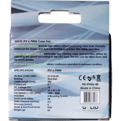 Кулер для корпуса Gelid Solutions IPX 6 PWM (FN-IPX06-40)