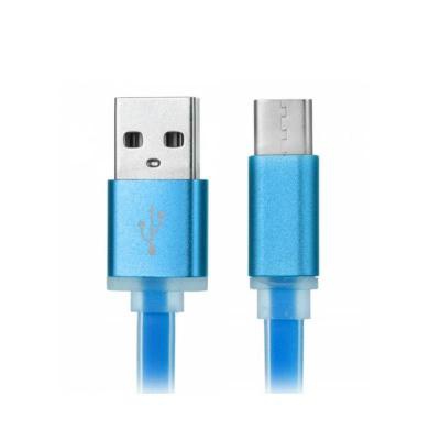 Дата кабель USB 2.0 AM to Type-C 1m flat blue Vinga (VRC101BC)