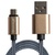 Дата кабель Grand-X USB - Micro USB, Cu, 2.1A, Grey/Gold, 1m (FM01GG)