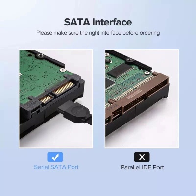 Кабель для передачі даних SATA 3 Data Cable 0.5m US217 Black UGREEN (30796)