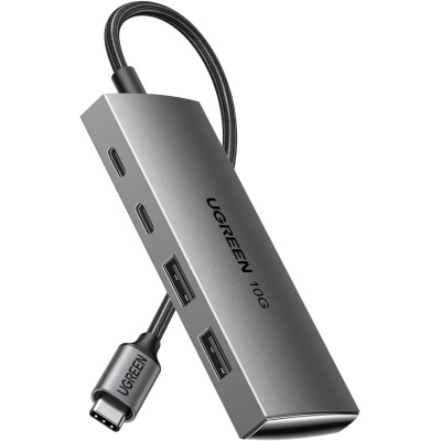 Концентратор Ugreen USB-C to 2xUSB 3.2 + 2xUSB-C 10Gbps CM480 gray (30758)