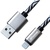 Дата кабель Grand-X USB - Lightning, White/Black, 1m (FL05WB)