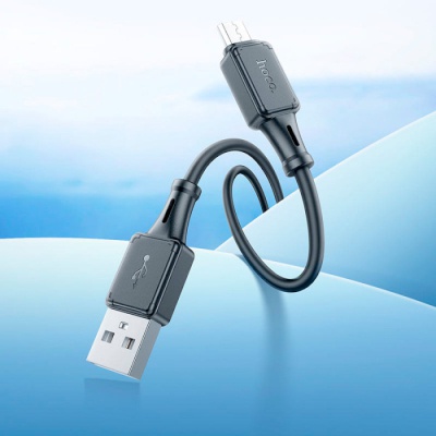 Дата кабель USB 2.0 AM to Micro 5P 1.0m Assistant silicone X101 black HOCO (6942007604055)