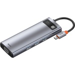 Концентратор Baseus USB3.1 Type-C to USB C(PD)100W/HDMI 4K 30Hz/VGA/USB3.2/RJ45/SD+TF,9in1 Grey (CAHUB-CU0G)